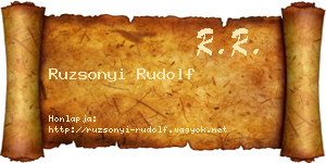 Ruzsonyi Rudolf névjegykártya
