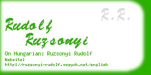 rudolf ruzsonyi business card